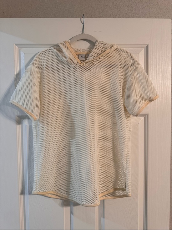 Armani Exchange Other - Armani Exchange Cream Mesh Short Sleeve Hoodie